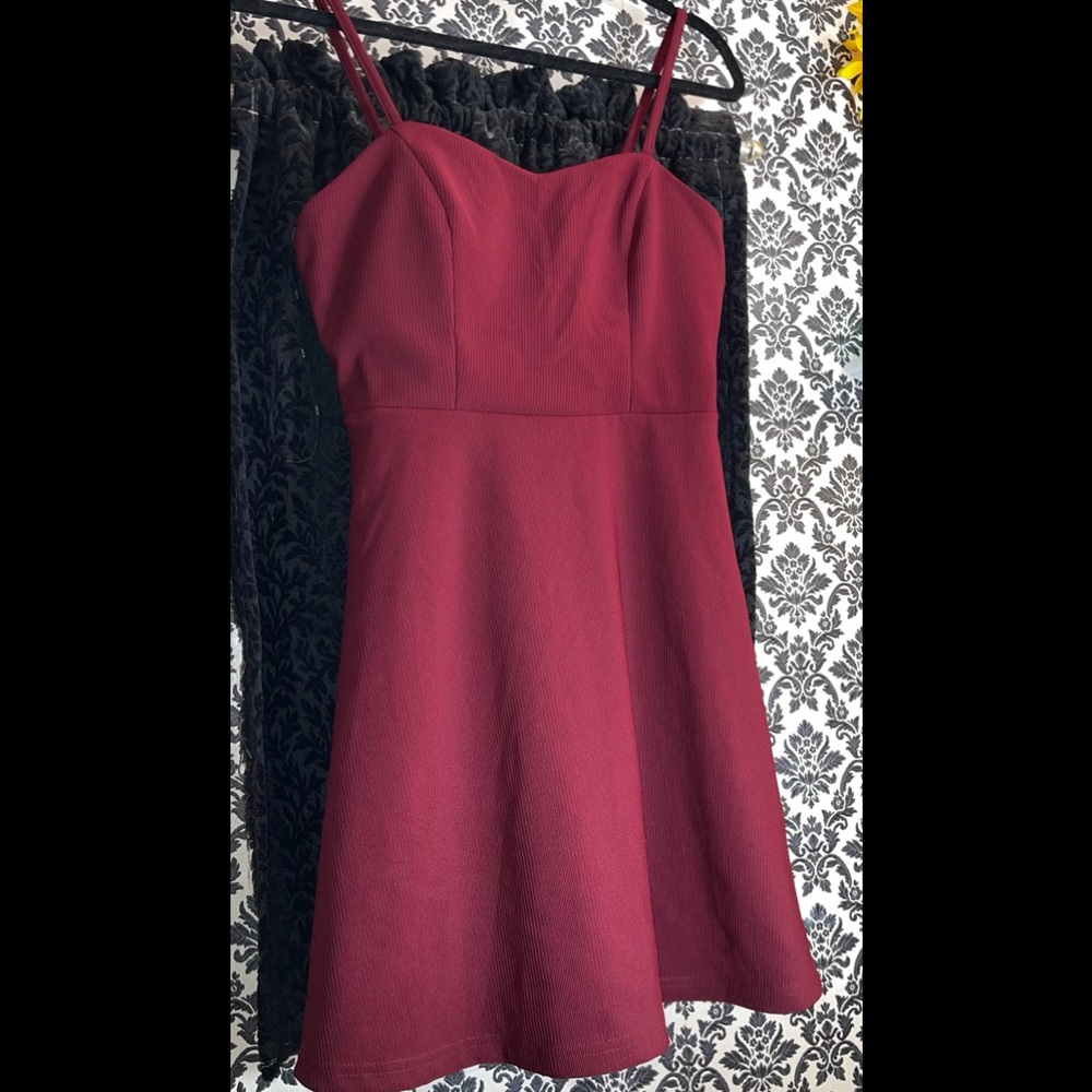 A burgundy dress!!